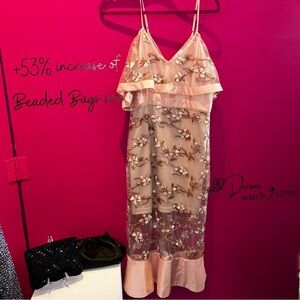 VENUS Pink Sequin Embellished Midi Dress